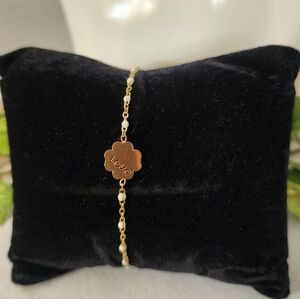 18k Gold Stainless Steel Dainty Clover Love Chain Bracelet